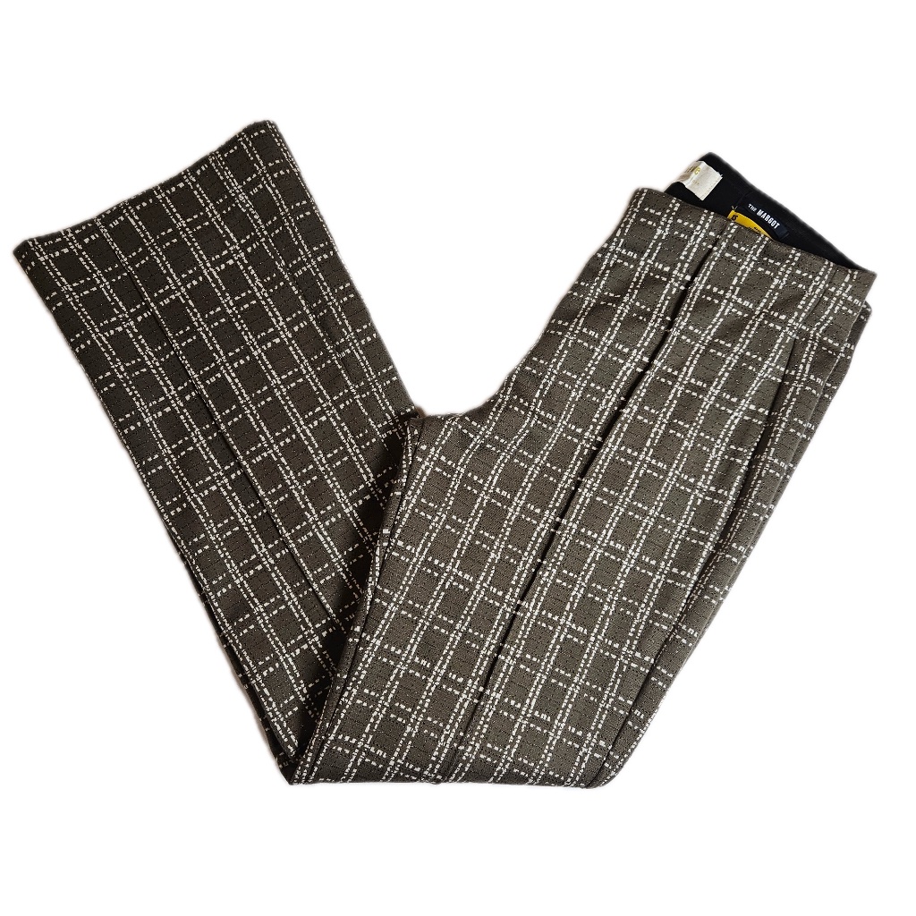 Maeve Anthropologie Pants Womens Xs Brown Plaid The Margot Bootcut Metallic